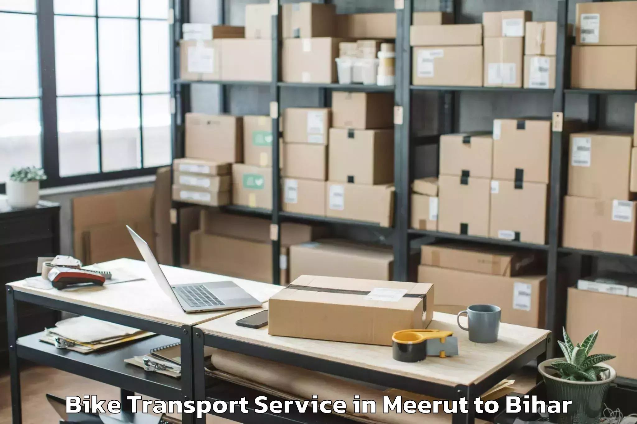 Book Meerut to Pipra Bike Transport Online